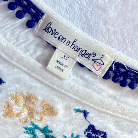 Love on a Hanger White Embroidered Tank Top - Picture 2 of 3